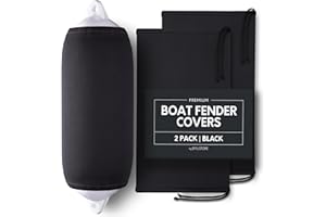 Byllstore Boat Fender Covers | Several Size Options Available | Black & Navy Blue | 1, 2 & 4-Pack | Polyester (2-Pack, Black,