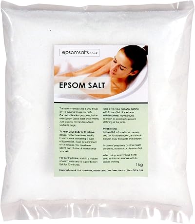 Epsom Salts Medical Grade 1kg Magnesium Sulphate Pure Bath Soak Muscle Pain