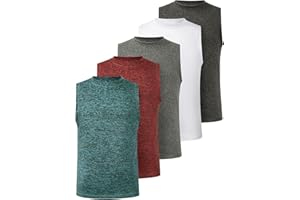 Femdouce 5 Pack Boys Workout Sleeveless Tank Tops Athletic Quick Dry Shirt Comfort Tagless Boy Tank Top Undershirts