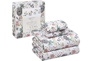 RUVANTI 100% Cotton Sheets - Crispy Cooling Percale Sheets for King Size Bed, Breathable & Durable King Sheet Set, 16 Inches 