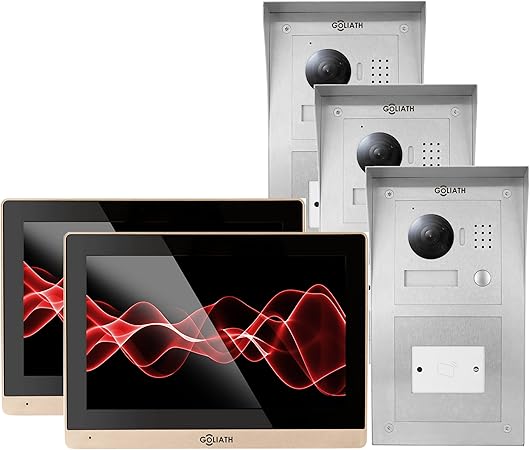 GOLIATH IP Videosprechanlage 3 Familienhaus, Aufputz RFID Türstation