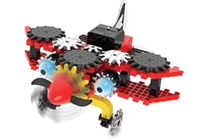 The Learning Journey - Techno Gears - Bionic Biplane - 80+ Pieces - Toy Interlocking Gear Sets for Boys & Girls Ages 6-12 Years - Award Winning Toys, (210536)