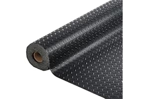 GarveeTech Garage Floor Mat 7.8 x 18 Ft Thickened Flooring Roll Diamond Texture PVC Garage Floor Mat, Non-Slip Floor Protecto