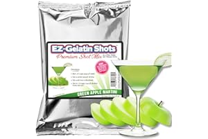 EZ-SQUEEZE Green Apple Appletini Jello Shot Mix 6.78 oz - Premium Gluten-Free Gelatin Mix for Tasty Shots - Easy to Make EZ Gelatin Powder Mix for Jello Shots - Adult New Year and Holiday Party Supplies