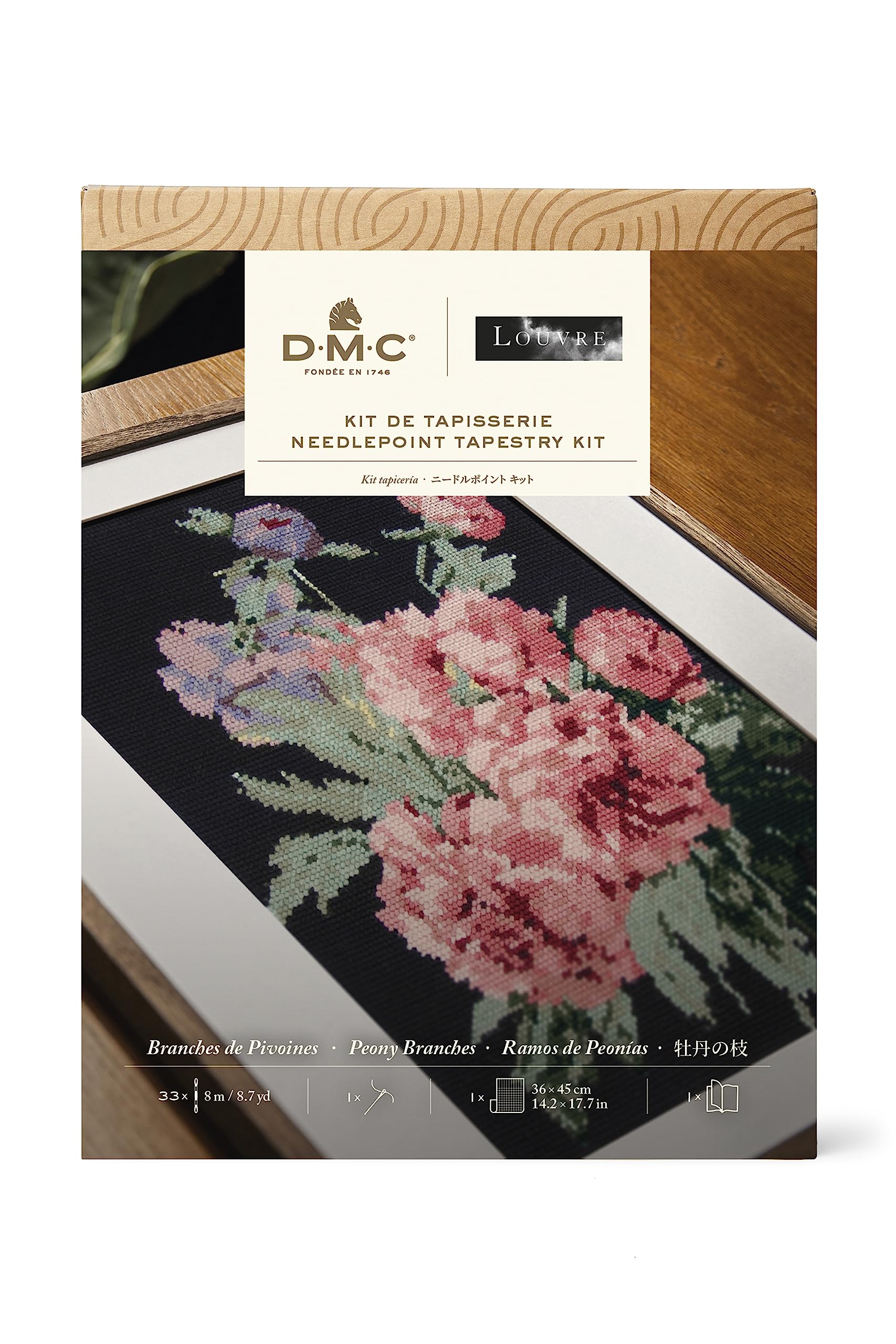 DMC Peony Branches Tapestry Kit — image 1