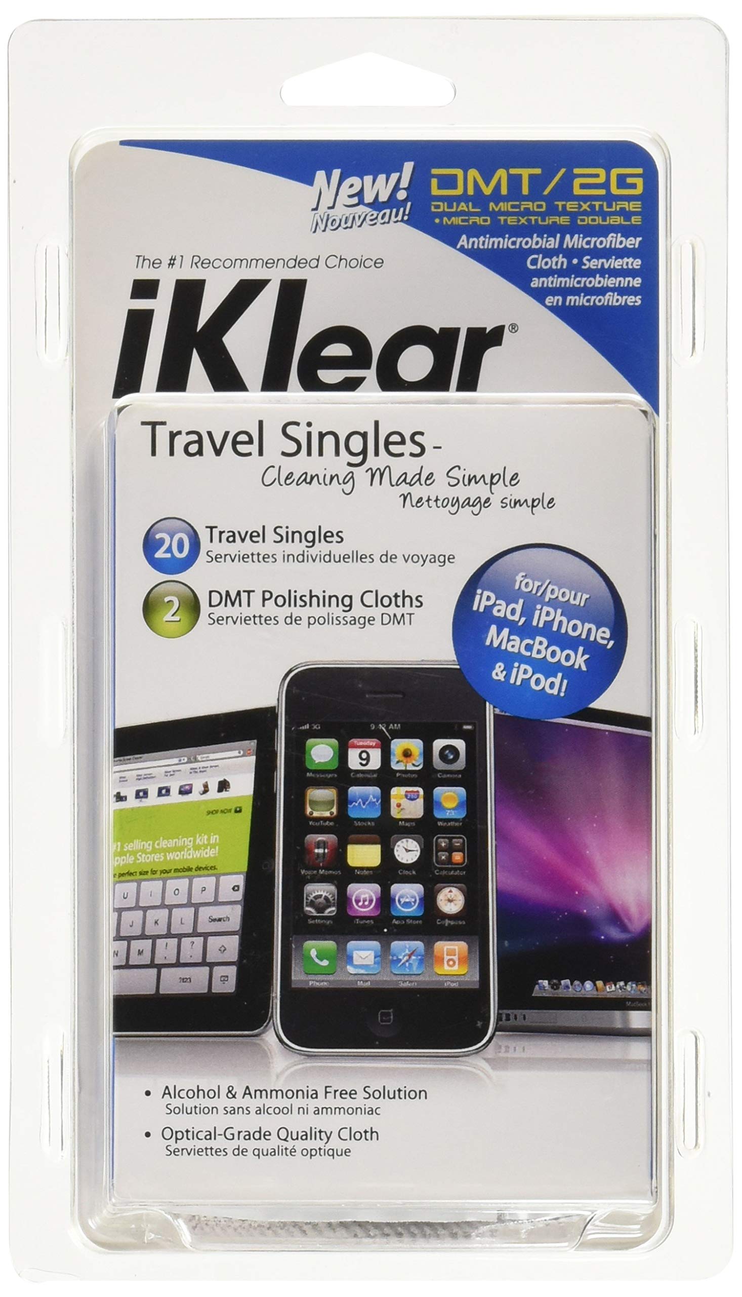 iKlear Travel Singles Cleaning Cloths Pack of 20