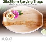 FOOGO Green 100 Disposable Palm Leaf Trays Large 14x10 Eco Friendly view 3