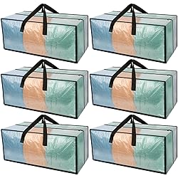 6 Pack Heavy Duty CLear Moving Bags, Large CLear