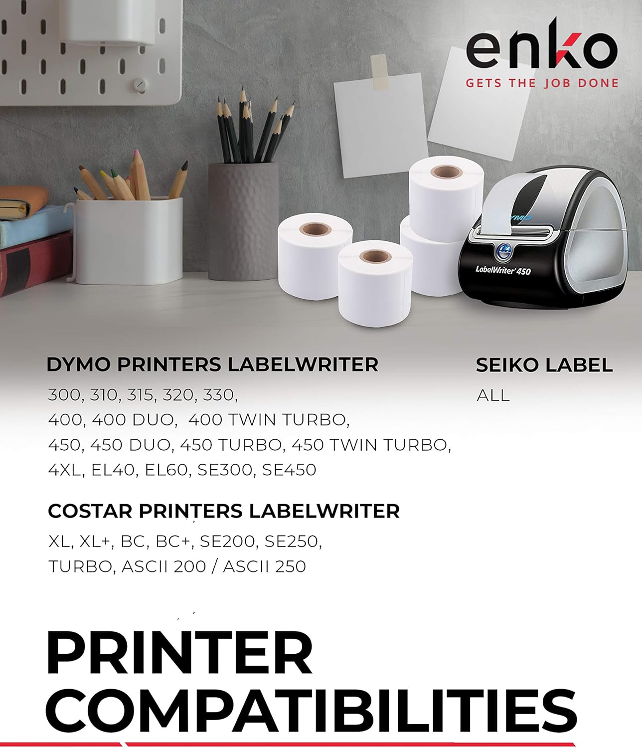 enKo (6 Rolls, 1320 Labels) Address & Shipping Labels 30323 (2-1/8 x 4") Compatible for Dymo LabelWriter : Office Products