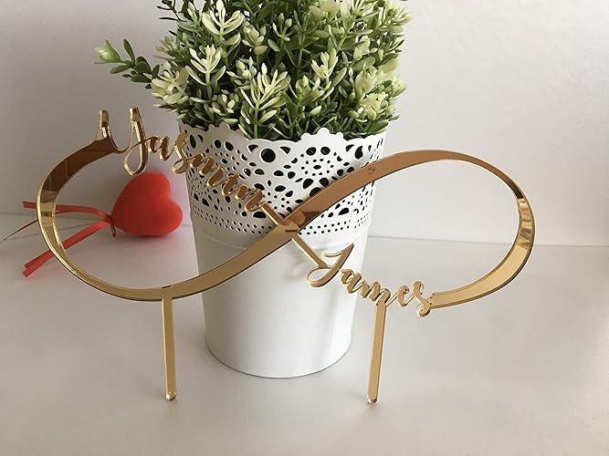 Personalised Infinity Wedding Decorations Cake Topper Two Names