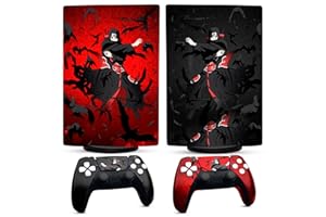 PlayStation 5 Controller Wrap - Black and Red PS5 Controller Skin Vinyl Sticker - PS5 Skins and Decals Video Game Console Acc