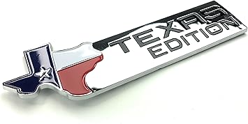 1 X Chrome Finish 3D Texas Edition Emblem Badges For Ford F-150 F-250 F-350 Star