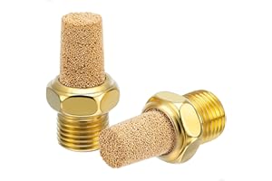 VIILOCK Brass Pneumatic Mufflers, 1/8" NPT Male Thread Hex Sintered Exhaust Muffler Silencer Air Fitting (Pack of 10, N1)