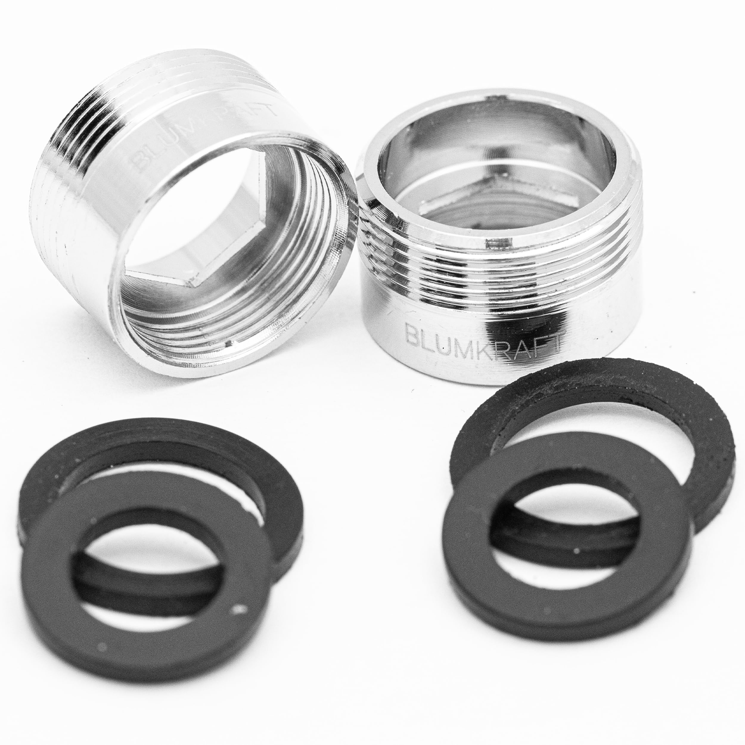 BLUMKRAFT F19 - M22 Solid Metal Silver Brass Tap Adaptor 19mm Female 22mm Male (F19-M22 / M22-F19) — image 1