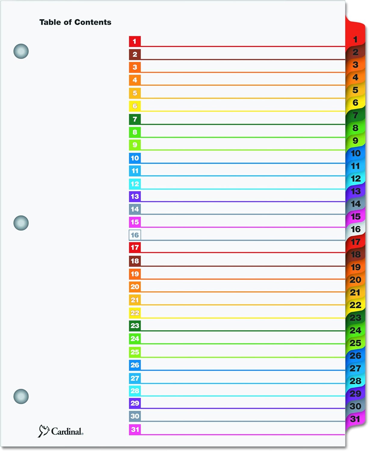 Best table of contents dividers, 26-tab, 1 set