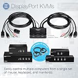 TRENDnet TK-240DP 2-Port Dual Monitor DisplayPort KVM Switch USB 2.0 Hub 4K UHD view 7