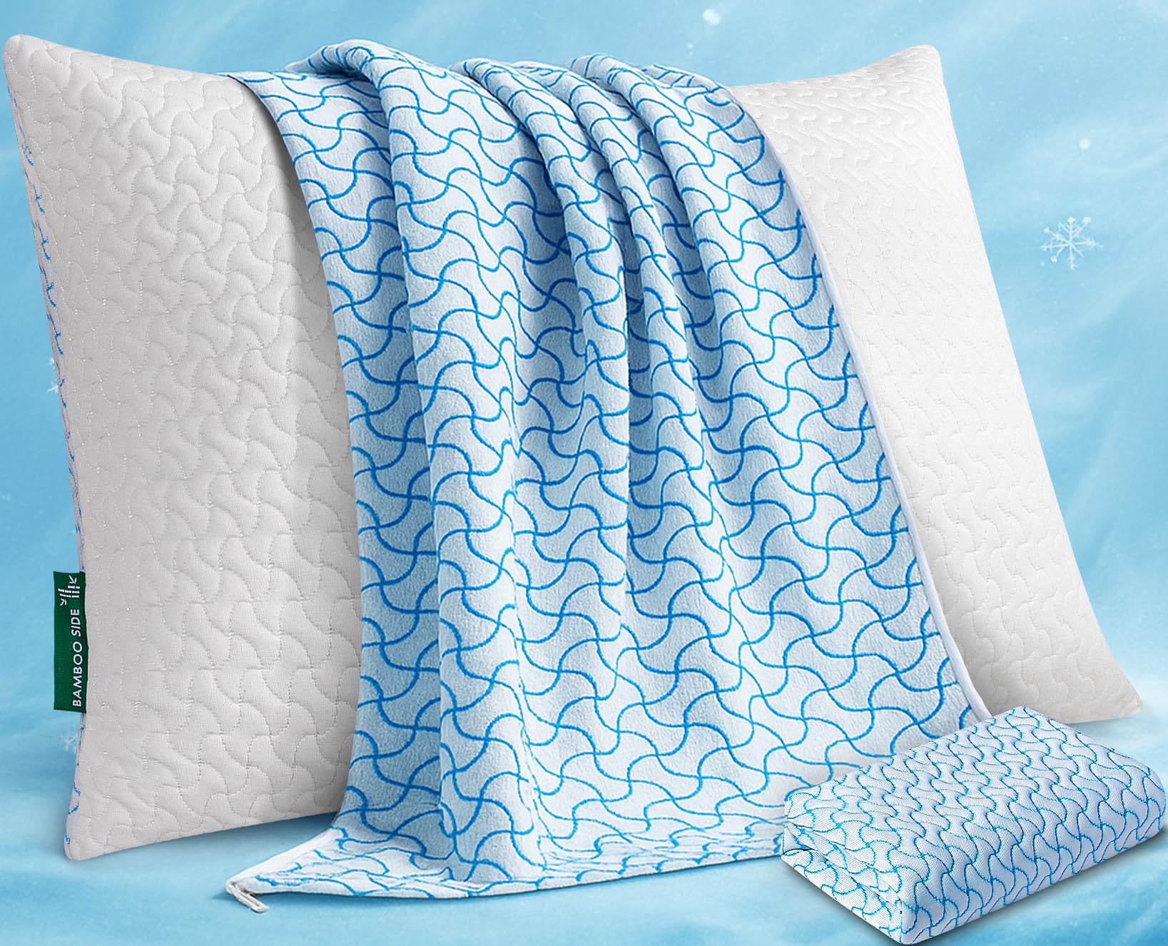 Photo 1 of Cooling PillowCovers for Hot Sleepers Cooling Pillowcases with Soft Fabric Pillow Cases Queen Size Zippered Cooling Pillow Case,Machine Washable and Breathable(2 Pack)