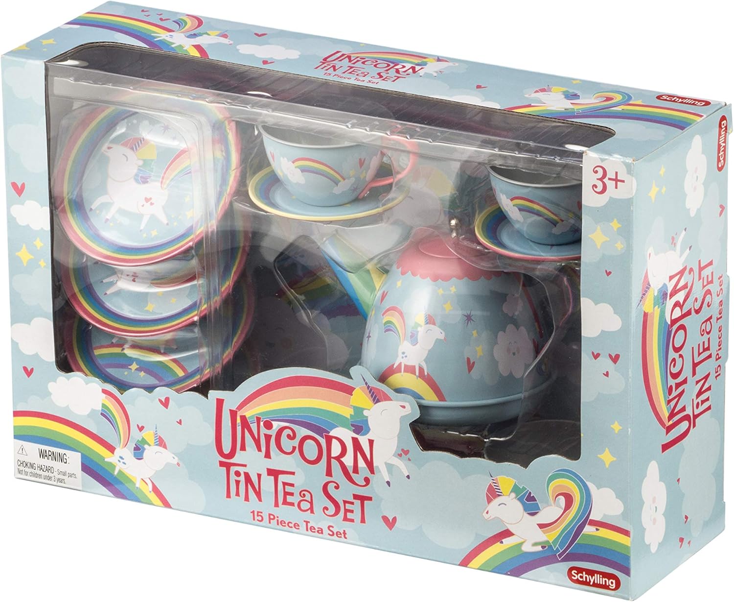 unicorn tin tea set