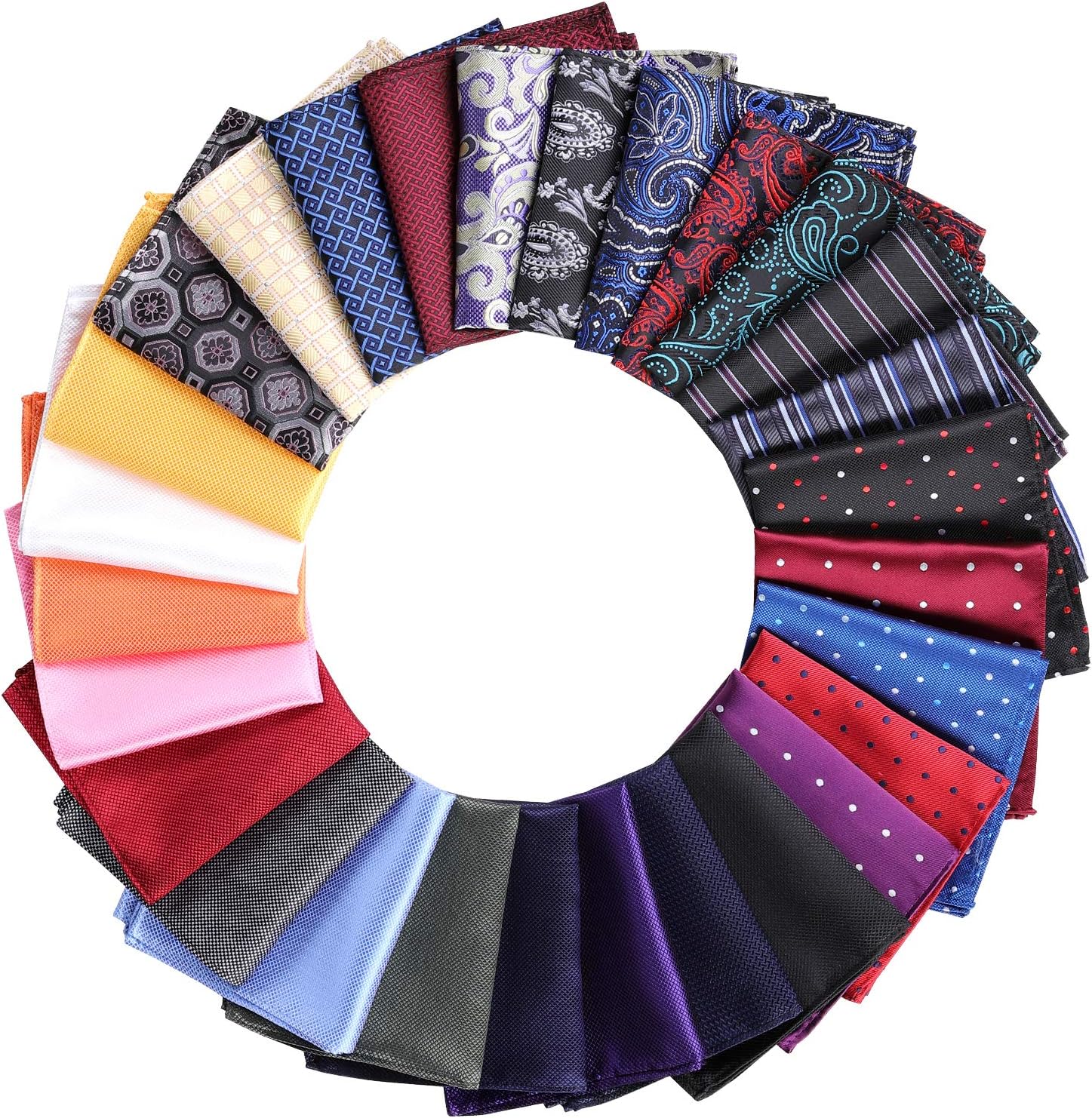 28 Pack Pocket Squares for Men Mens Pocket Squares Set Assorted Colors