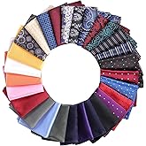 Jeatonge 28 Pack Pocket Squares for Men Men's Handkerchief Mens Pocket Squares Set Assorted Colors with a Holder