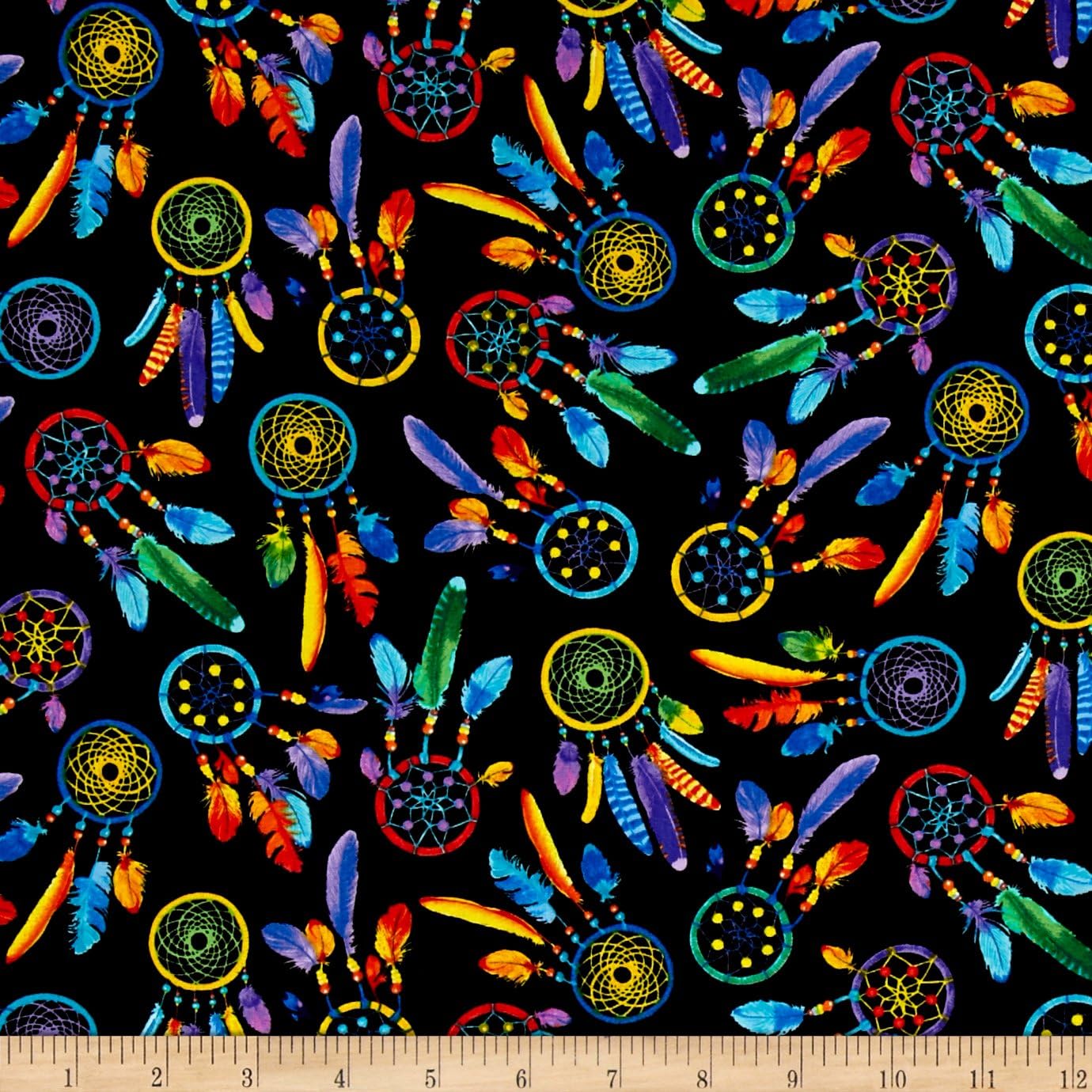 Timeless Treasures Out West Dreamcatchers Brite, Quilting Fabric by the Yard