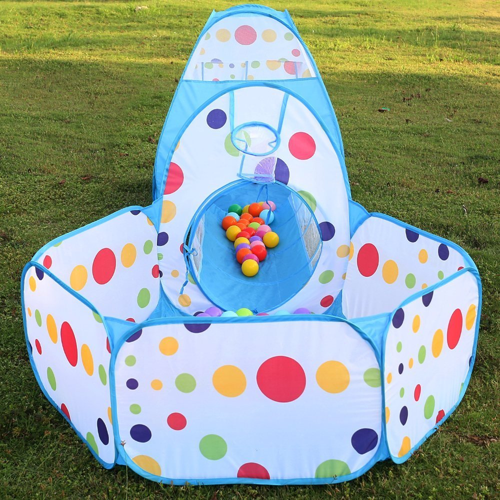 Kids Play tents,Sanmersen Kids Indoor Outdoor Play Tent Tunnel Set 3 in