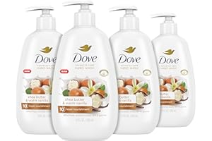Dove Advanced Care Hand Wash Shea Butter & Warm Vanilla 4 Count for Soft, Smooth Skin, More Moisturizers than the Leading Ordinary Hand Soap, 12 oz