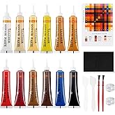 Plfawu 21Pcs Leather & Vinyl Repair Kit | Repairs Tears, Holes, Scratches & Peeling on Furniture, Car Seats & Jackets | Fast Application, Mixable Colors, All Leather Types