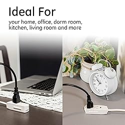 GE 3-Outlet Flat Extension Cord 8 Ft Grounded
