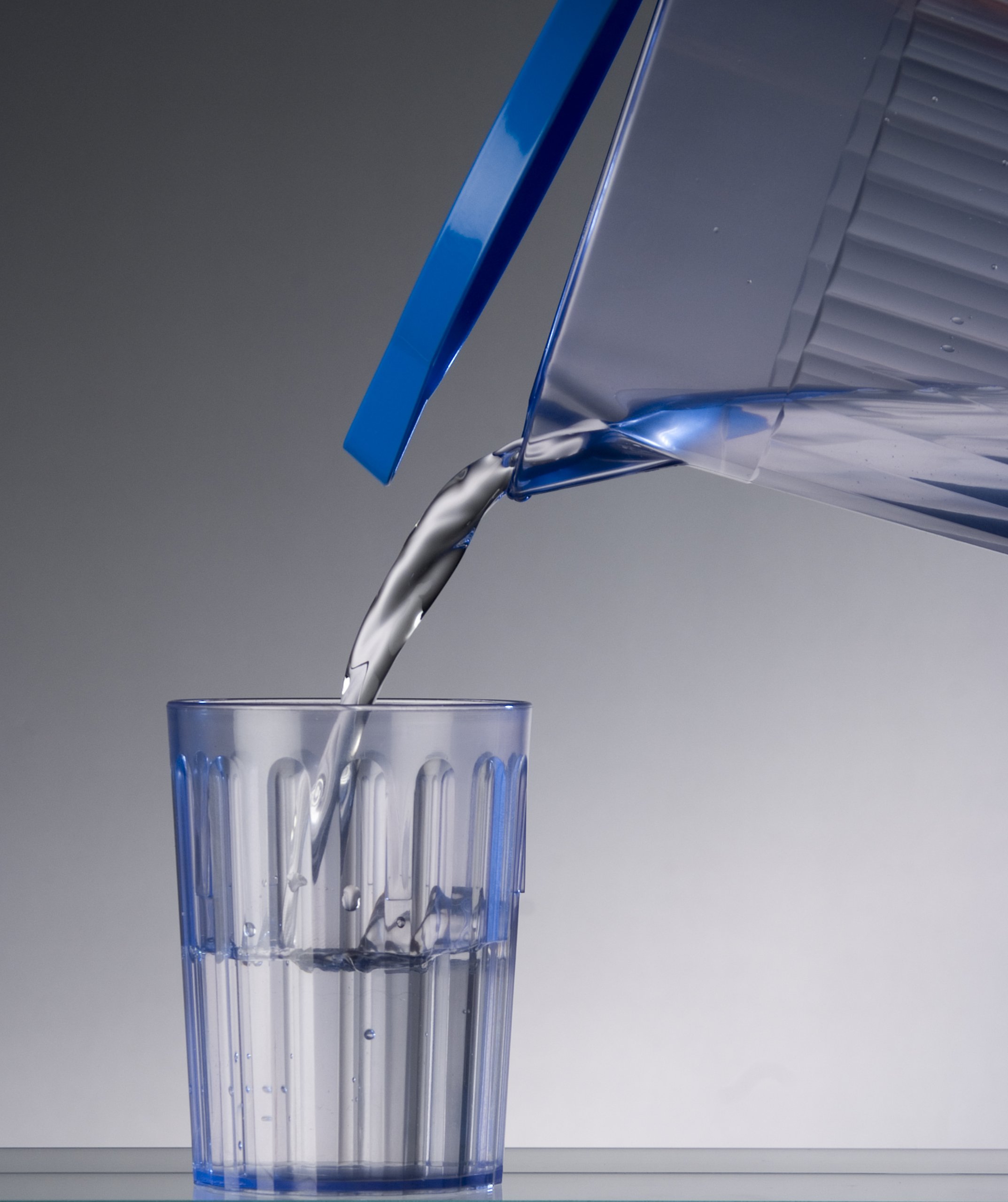 Harfield 1.1 Litre (2 Pint) Antibacterial Jug with Blue Lid & 250ml Tumbler Reusable Virtually Unbreakable Polycarbonate Drink Pitcher