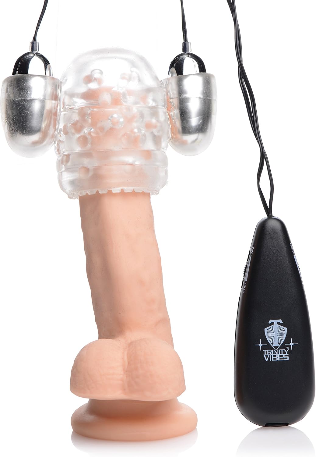 Dual Vibrating Penis Head Teaser, Clear