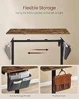 VASAGLE Electric Standing Desk 60x140 cm 72-120 cm 4 Memory Heights Rustic view 4