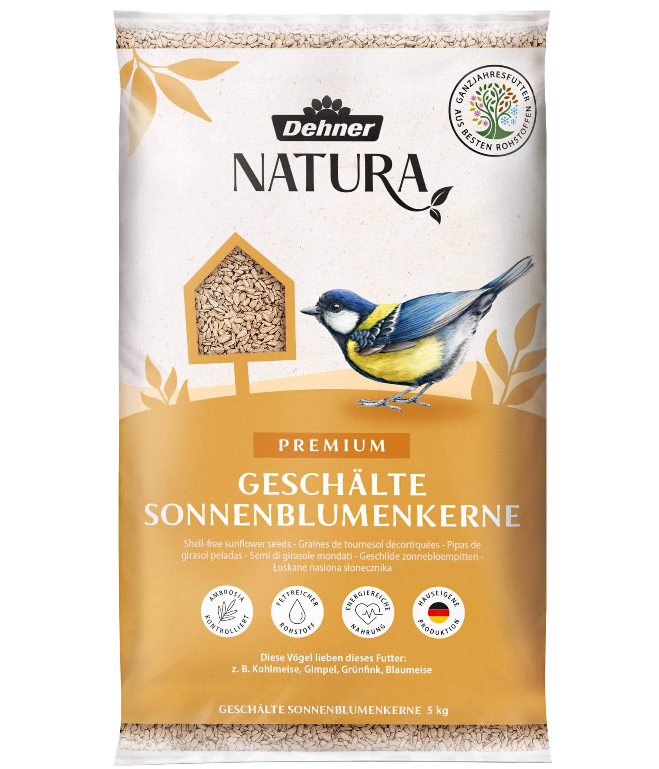 Dehner Natura Wild Bird Feed, Peeled Sunflower Seeds
