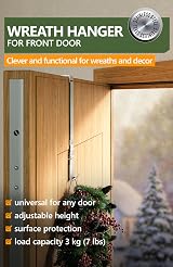 4smile Stainless Steel Wreath Hanger for Front Door - Universal Holiday Decor view 2