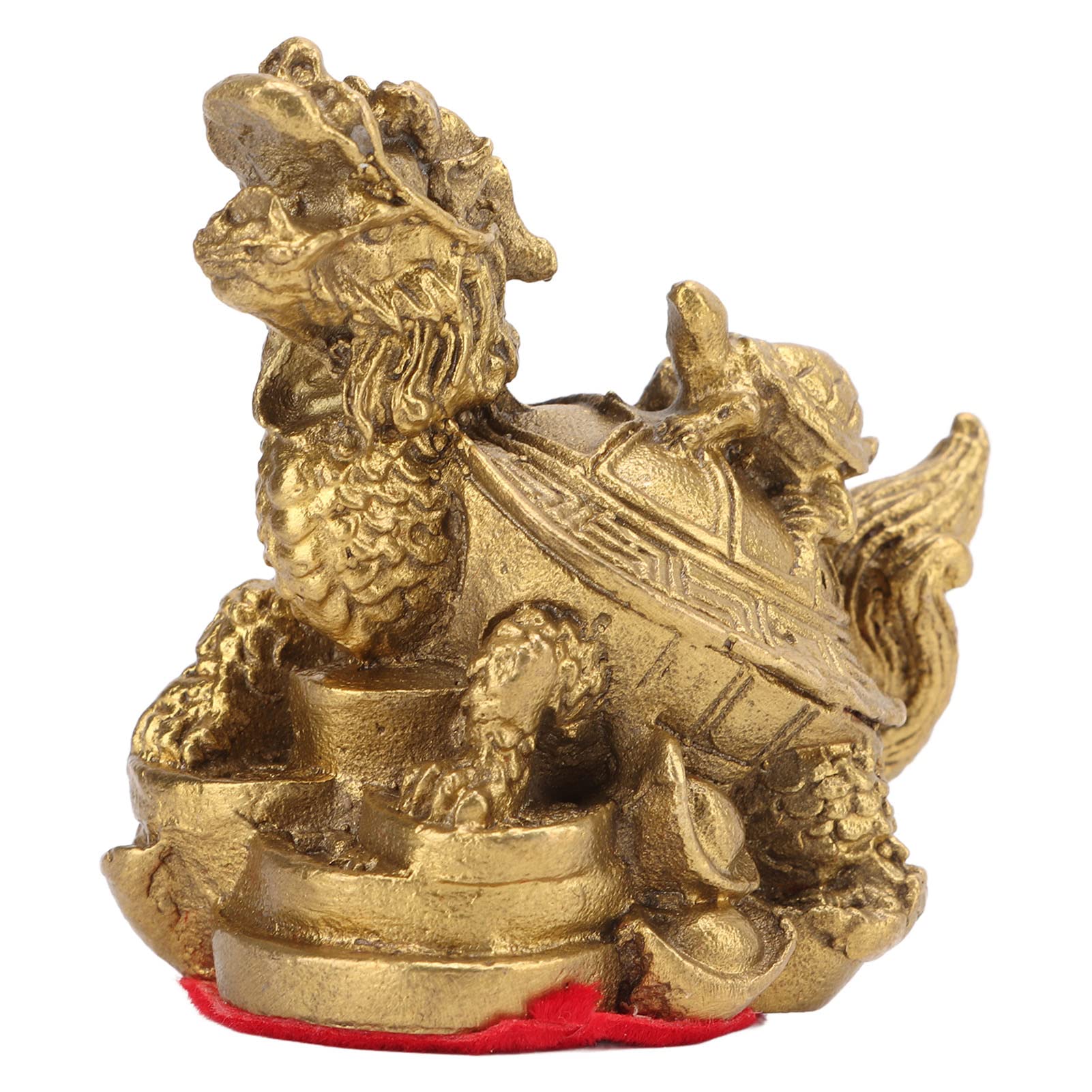 HERCHR Feng Shui Statues Wealth Lucky Figurine,Gold Dragon Turtle Wealth Protection Statue Dragon Tortoise Feng Shui Copper Craft Decoration Home Decoration
