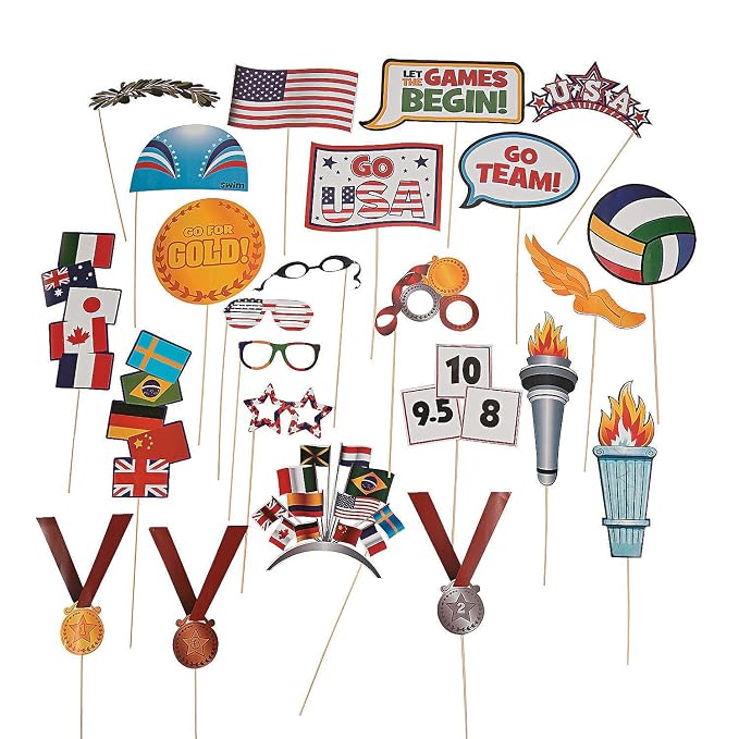 Sports Party Award Photo Booth Stick Props Amazon in Home Kitchen