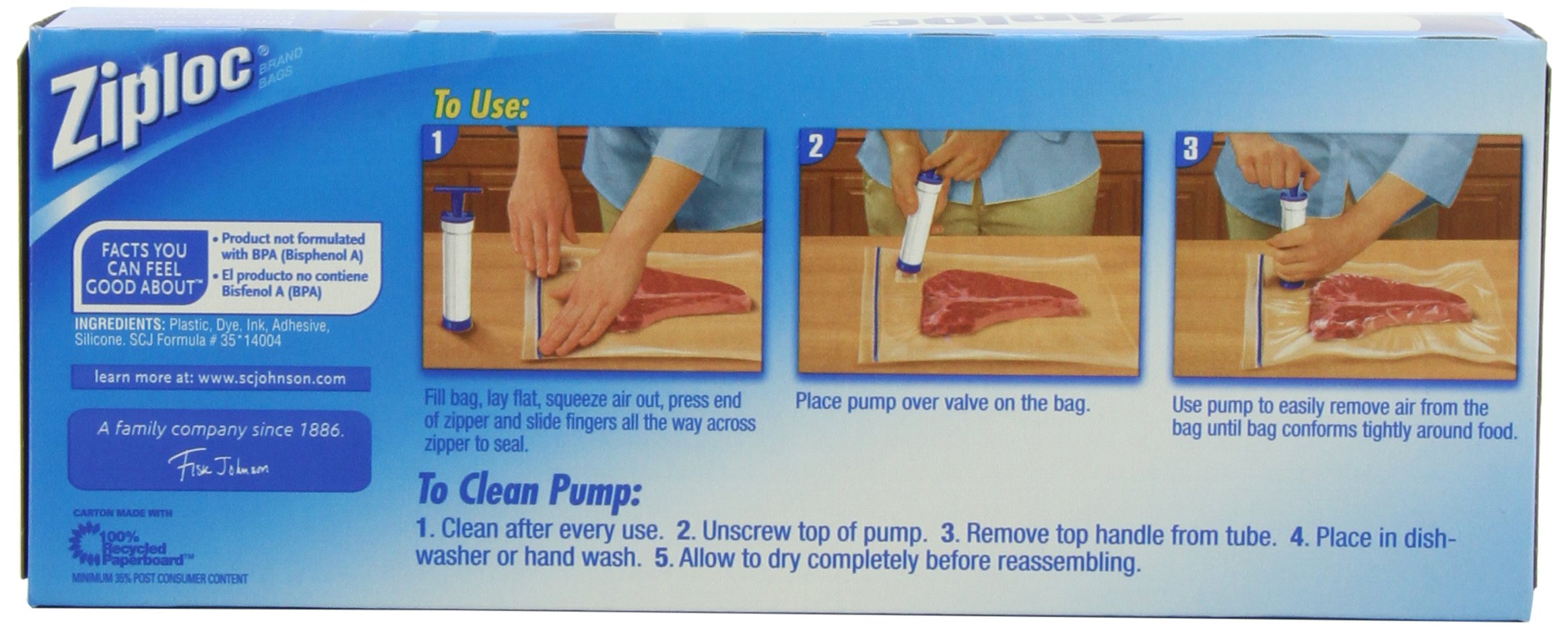 Ziploc Vacuum Starter Kit, 3Quart Bags, 1Pump eBay
