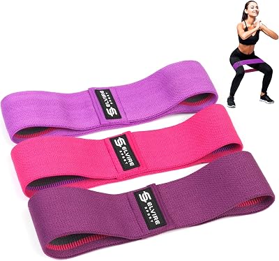 Elvire Sport Fabric Resistance Bands Set of 3 Booty Bands for Women