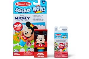 Melissa & Doug Sticker Wow!™ Disney Mickey Mouse Bundle: 24-Page Activity Pad, Stamper, 500 Stickers, Mini Pad, Arts and Crafts Fidget Toy Collectible Character