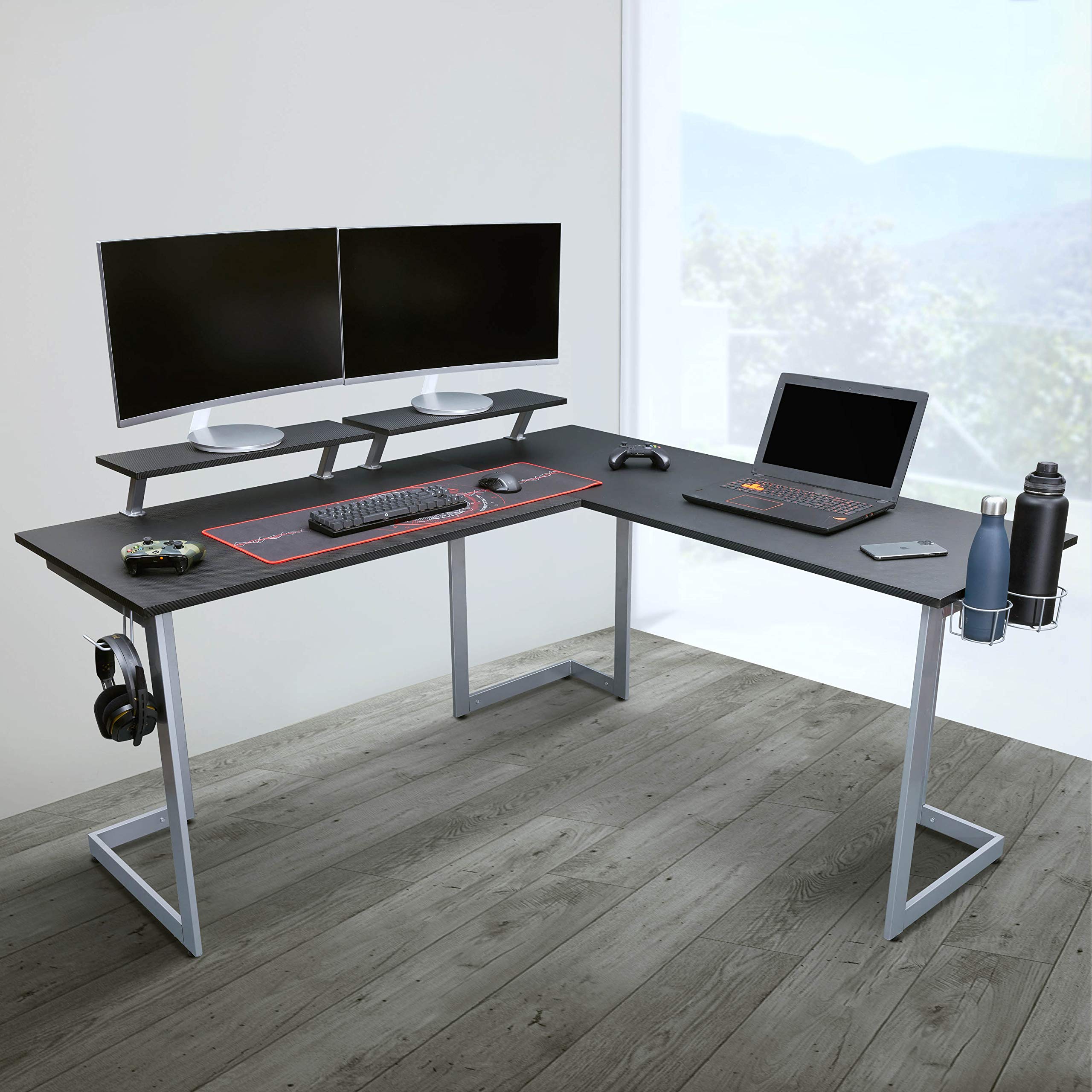 Buy TECHNI SPORT Gaming Desk Collection LShaped Gaming Desk, Black