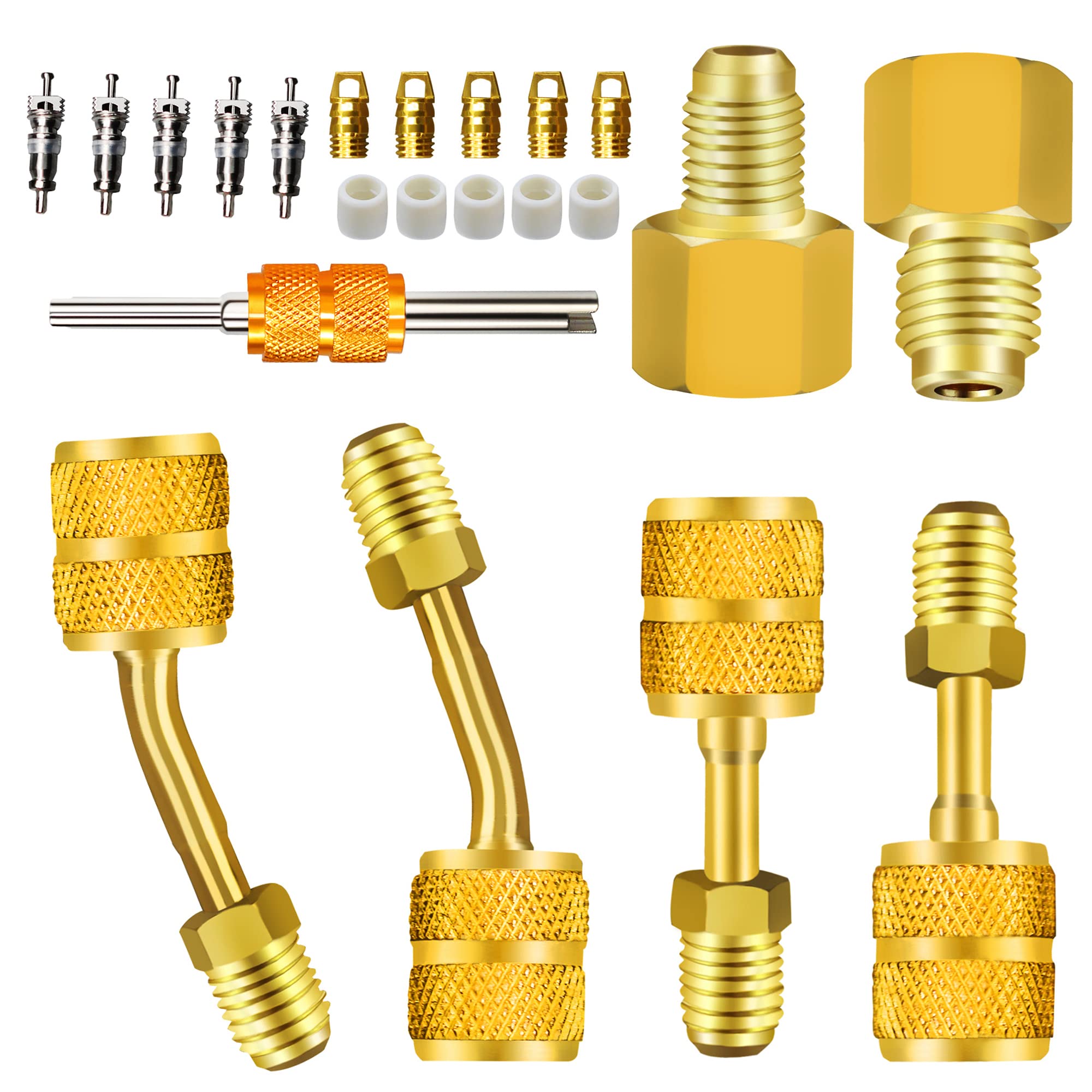 Photo 1 of AutoWanderer Tool R410A Adapter for Mini Split System Air Conditioner HVAC 5/16” Female to 1/4” Male Flare, R134A Refrigerant Tank Adapter to R12 R22 Adapter, Vacuum Pump Adapter 1/4” to 1/2”