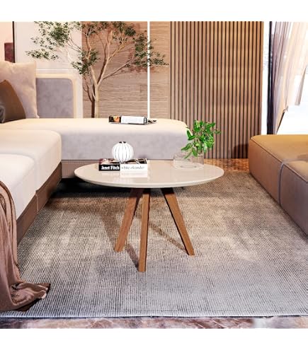 Mesa Lateral Orgânica 65cm Dalla Costa - Off White/Freijó | Amazon