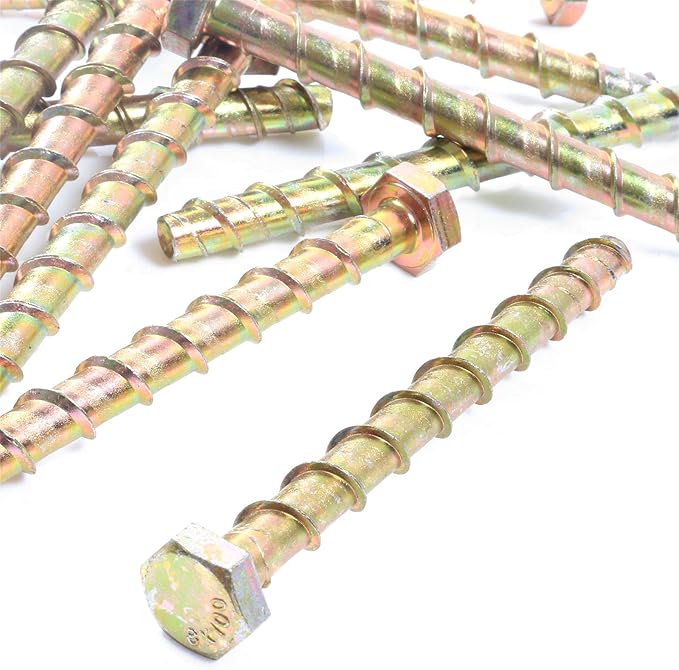 10x Self Tapping Anchor Bolts M8 x 100mm Concrete/Masonry Screws