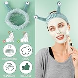 Molain Face Wash Headband Coral Fleece Elastic Hair Band Green view 4