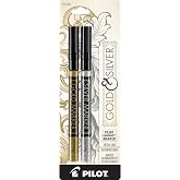 PILOT Extra Fine Point Permanent Markers, Gold/Silver Ink, 2-Pack | Marks permanently for labeling, gold/silver permanent marker, fine markers, xylene-free ink, most surfaces