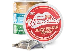 Upperdeckys, Multi-Pack Caffeine Energy Pouches - 4 Flavors, Sugar Free Nootropic Pouches and Delicious Flavor - Replacement/Alternative for Focus and Energy, Made in USA (4-Pack, 200mg)