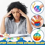 JOYIN 30 PCS Round Pop Fidget Keychains Stress Relief Toys view 5