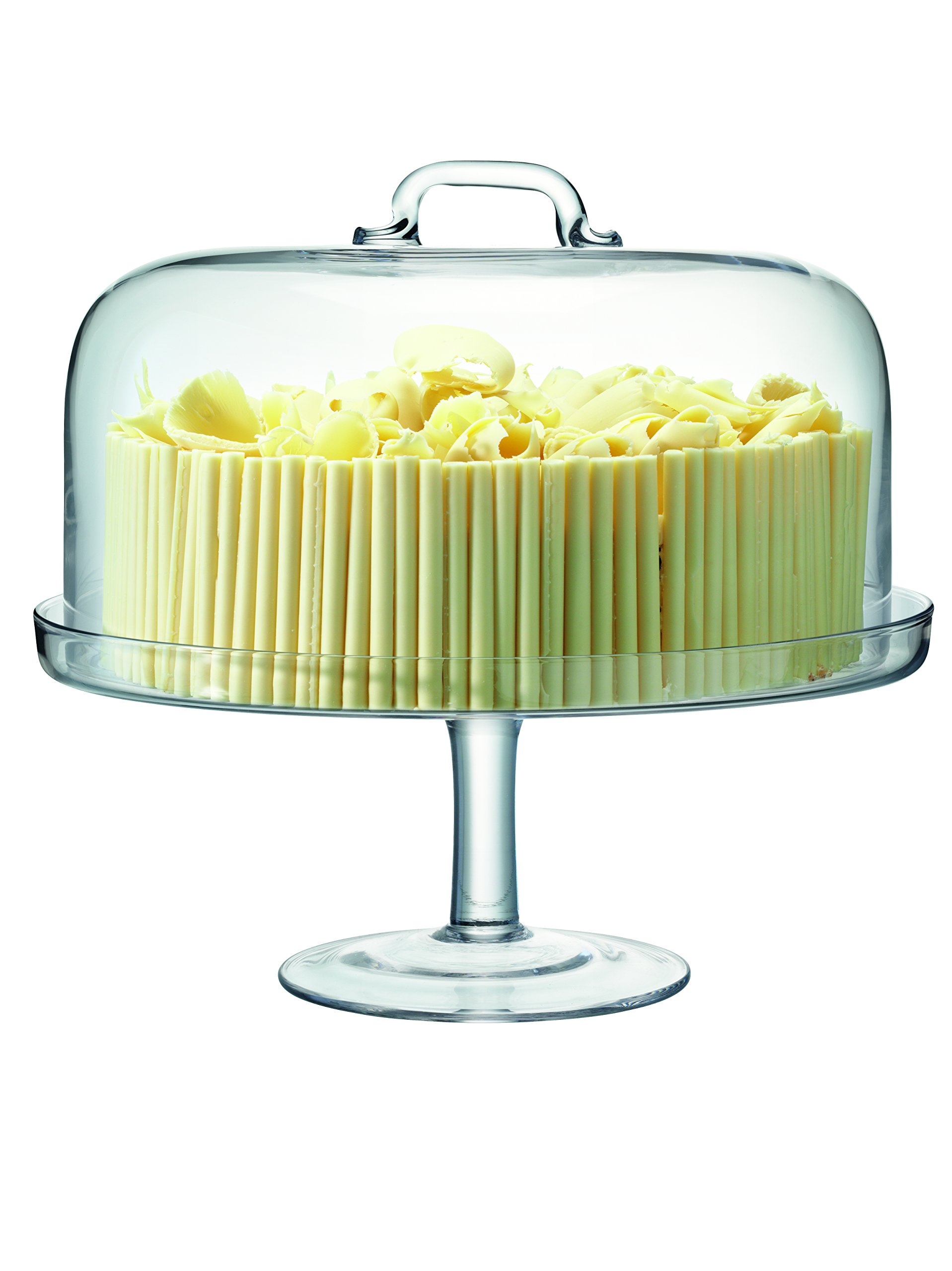 LSA International Serve Cakestand & Dome Ø34.5cm/Ø32cm Clear| 1 Unit | Mouthblown & Handmade Glass | SZ24