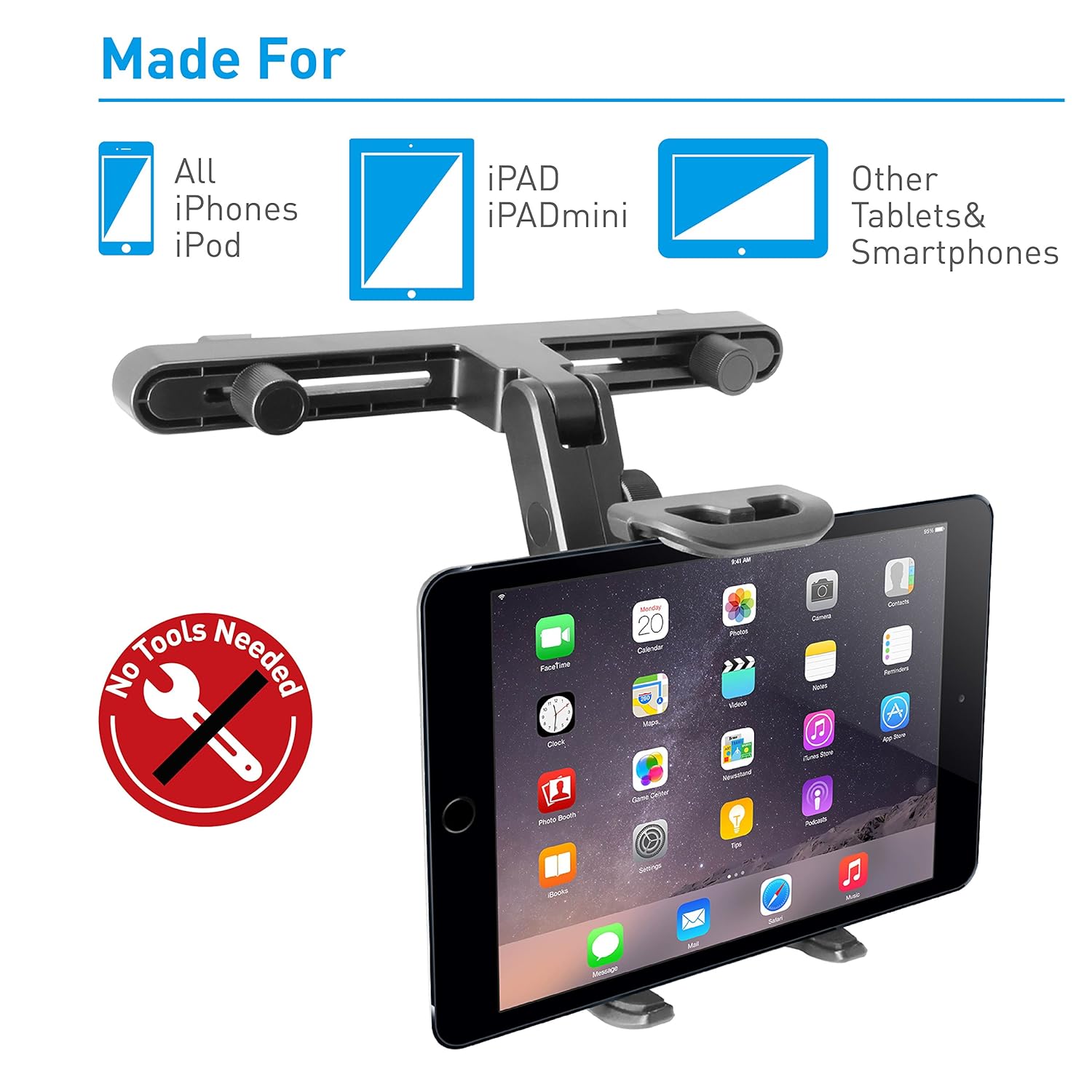 iPad Tablet Car Headrest Mount Holder for Apple Black eBay