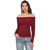 ZAFUL Women's Cropped Knit Sweater Boat Neck Long Sleeve Pullover Jumper Top